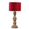 Devansh Maroon Jute Table Lamp With G Wood Natural Base -(7X17.5 Inches)-12