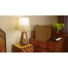 Vantage Brown Wooden Table Lamp with White Jute Lampshade