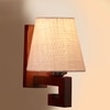 Devansh Solid Wood Electric Wall Light in White Colour with White Shade Count of 1 Light