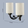 Devansh Metal Electric Wall Light in Antique Gold Colour with off-white Shade Count of 2 Lights