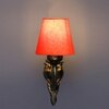 Devansh Metal Electric Wall Light in Antique Gold Colour with Orange Shade Count of 1 Light