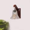 Devansh Solid Wood Electric Wall Light in Brown Colour with Transparent Shade Count of 1 Light