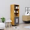 Hexa Engineered Wood Bookshelf Multipurpose Storage Rack in Giant Wood and Slate Grey Colour