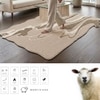 Handmade Natural Wool Shaped Rug Abstract Marble Beige 3 x 5 Feet Carpet