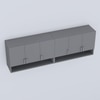 6 Doors Modular Wall Mounted Kitchen Cabinet With Organizer Shelf In Slate Grey Finish