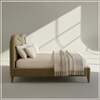 Elaris Curve Comfort King Size Bed Bed in velvet With Engineer Wood Frame & Hydraulic Storage