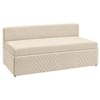 Marteen 2 Seater Velvet Pull Out Sofa Cum Bed in Cream Color With Storage