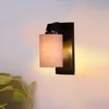 Devansh Solid Wood Electric Wall Light in Brown Colour with Grey Shade Count of 1 Light
