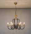 Margaret 6 Light Black and Antique Brass Crystal Chandelier