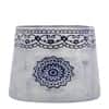 White and Blue Embroidered Ceramic Vase