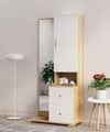 Hexa Red Wooden Dressing Table in Giant Wood and Frosty White Colour