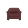 Farina 1 Seater Premium Italian Leather Sofa In Bordeaux