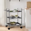 Metalsmith Metal Three Tier Serving Trolley Silver Finish Style 1
