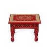 Desert Art Wooden Handpainted Pooja Chowki 12 x 12 Inch