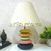 Multicolour Handpainted And Hancarved Distress Wooden Stone Finish Table Lamp