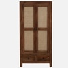 Mango Wood 2 Door Wardrobe In Rustic Teak Finish With Drawer