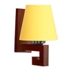 Devansh Solid Wood Electric Wall Light in Yellow Colour with Yellow Shade Count of 1 Light