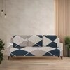 3 Seater Navy Cubes Sofa Cover