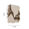 Handmade Wool Shaped Rug Modern Abstract Wave Brown Beige 6 x 9 Feet Carpet