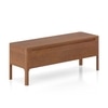 Zaha Solid Wood Storage Bench In Amber walnut Finish
