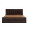 Shashi Solid Wood King Size Bed With Box & Front Drawer Storage Bed In Walnut Finish