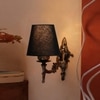 Devansh Metal Electric Wall Light in Antique Gold Colour with Black Shade Count of 1 Light