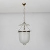 Nolan  Ceiling Pendant Light In Frosted White Glass & Brass Finish Metal