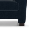 Farina Luxe 1 Seater Fabric Sofa in Sea Port Blue Velvet Colour