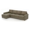 Apollo Compact Sofa (Colour : Cappucino, Cushion : Hard, Seating Capacity : Left Aligned 3 Seater + Left Aligned Chaise + Ottoman)