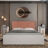 Tada Engineered Wood Queen  Size Bed With Hydraulic Storage (Melamine Finish, White Colour)