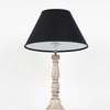 Hatton hand crafted Solid wood distress white finish table lamp With Black Cotton Shade
