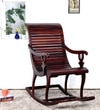 Rajasthani Solid Wood Rocking Chair in Mahogany Colour