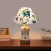 Devansh Conical Multi Cotton Shade Lamp With Wood & Mosaic Glass Base For Decoration/Office/Home/Gifting/Study For Decoration/Office/Home/Gifting/Study -(10X10X14.5) Inches -A