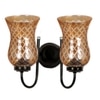 Devansh Metal Electric Wall Light in black Colour with Lavender Shade Count of 2 Lights