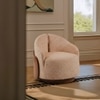 Zyra Fabric Revolving Lounge Chair in Brown Colour