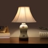 Devansh Off-White Cotton Shade Lamp With Wood & Mosaic Glass Base For Decoration/Office/Home/Gifting/Study For Decoration/Office/Home/Gifting/Study