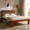 Orian Solid Wood Single Size Non Storage Bed In Honey Oak Finish