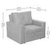 Bella One  Seater Pull Out Fabric Sofa Cum Bed Grey