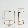 Half Round Metal Side Table in Gold Colour