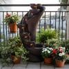 Brown Fiber Glass 7 Stacked Chalice Water Fountain