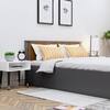 Hexa Engineered Wood Modern King Bed With Headboard With Storage In Slate Grey And Giant Wood