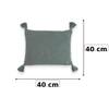 Moss Knit Beetle Green Cotton Knitted Decorative Cushion Cover 16 x 16 Inches