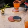 Ireka Home Midnight Gold Resin Coaster Set – Black and Gold (Set of 4)