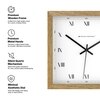 Square Wooden Wall Clock with Roman Numerals and Detailed Minute Track