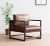Aura PU Leather Arm Chair in Brown