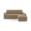 Apollo Sofa (Colour : Fawn Velvet, Cushion : Hard, Back Type : Regular, Seating Capacity : Right Aligned 2 Seater + Right Aligned Chaise + Ottoman)