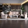 Canyon One Seater Manual Fabric Recliner in Greige Beige Colour
