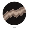 Handmade Round Natural Wool Rug Abstract Canyon Black 6 Feet Carpet