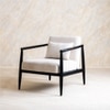 Archie Spindle Solid Wood Lounge Chair in Grey Colour