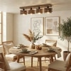 Star Brown Solid Wood Ceiling Light